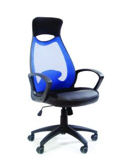 Офисное кресло Chairman 840,черный пластик TW-05 синий RU - 5
