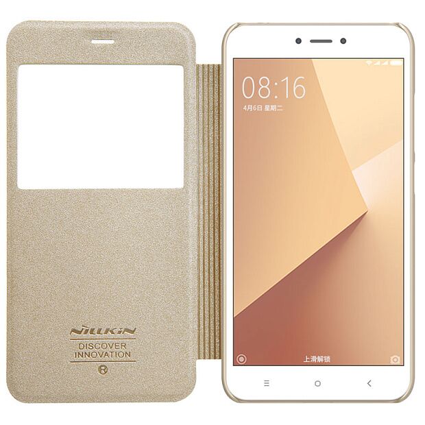 Чехол для Redmi Note 5A Nillkin Sparkle Leather Case (Gold/Золотой) : отзывы и обзоры - 3
