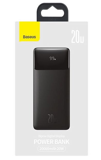 Портативный аккумулятор BASEUS Bipow Digital Display 20W, 3A, 20000 мАч, (Black) - 8