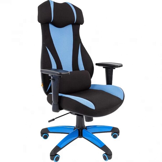 Игровое кресло Chairman game 14 чёрное/голубое RU - 1