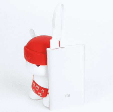 Вставка кабеля в разъемы Power Bank Xiaomi