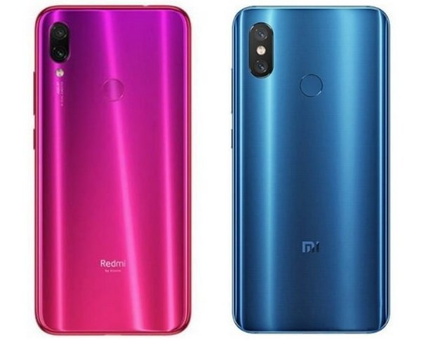 Сравнение тыльной поверхности Xiaomi Redmi Note 7 и Mi 8 Сравнение задней крышки Ксиаоми Редми Ноут 7 и Ми8